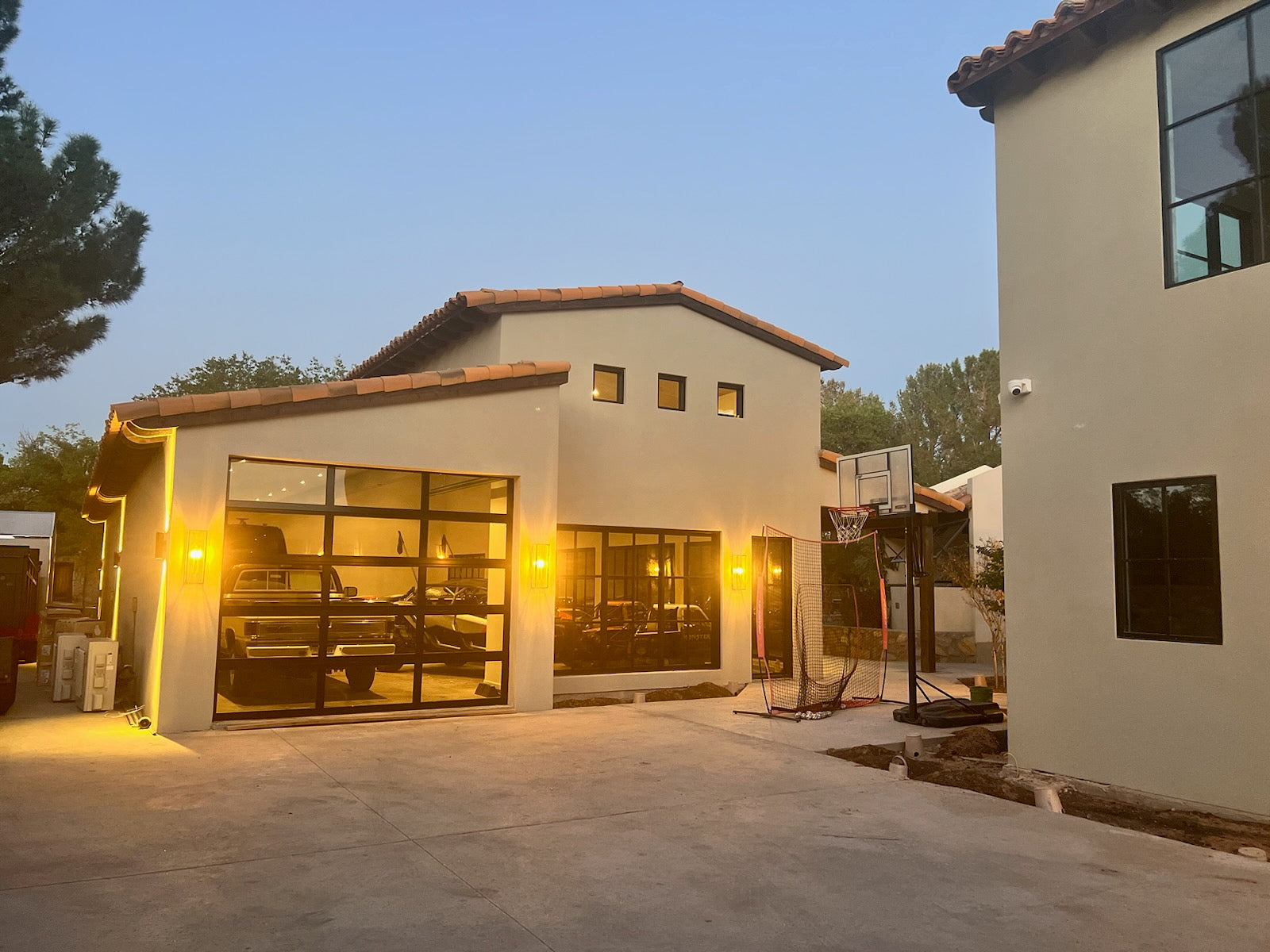 10 FT Wide By 7 FT Tall Full View Garage Door Matt Black Finish With Clear Glass