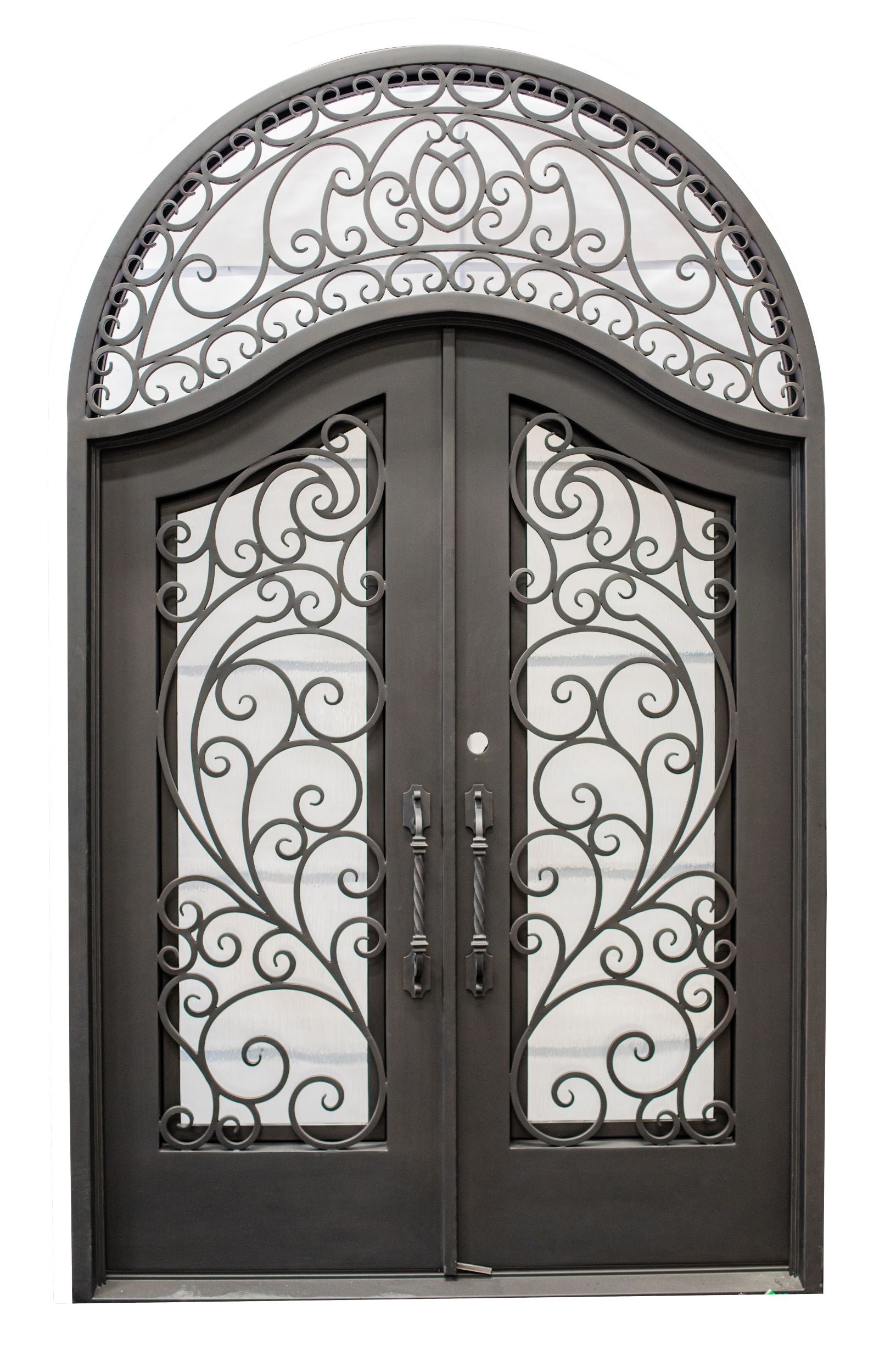 Anna Model Front Entry Door With Transom 72 By 120  Dark Bronze Finish - AAWAIZ IMPORTS