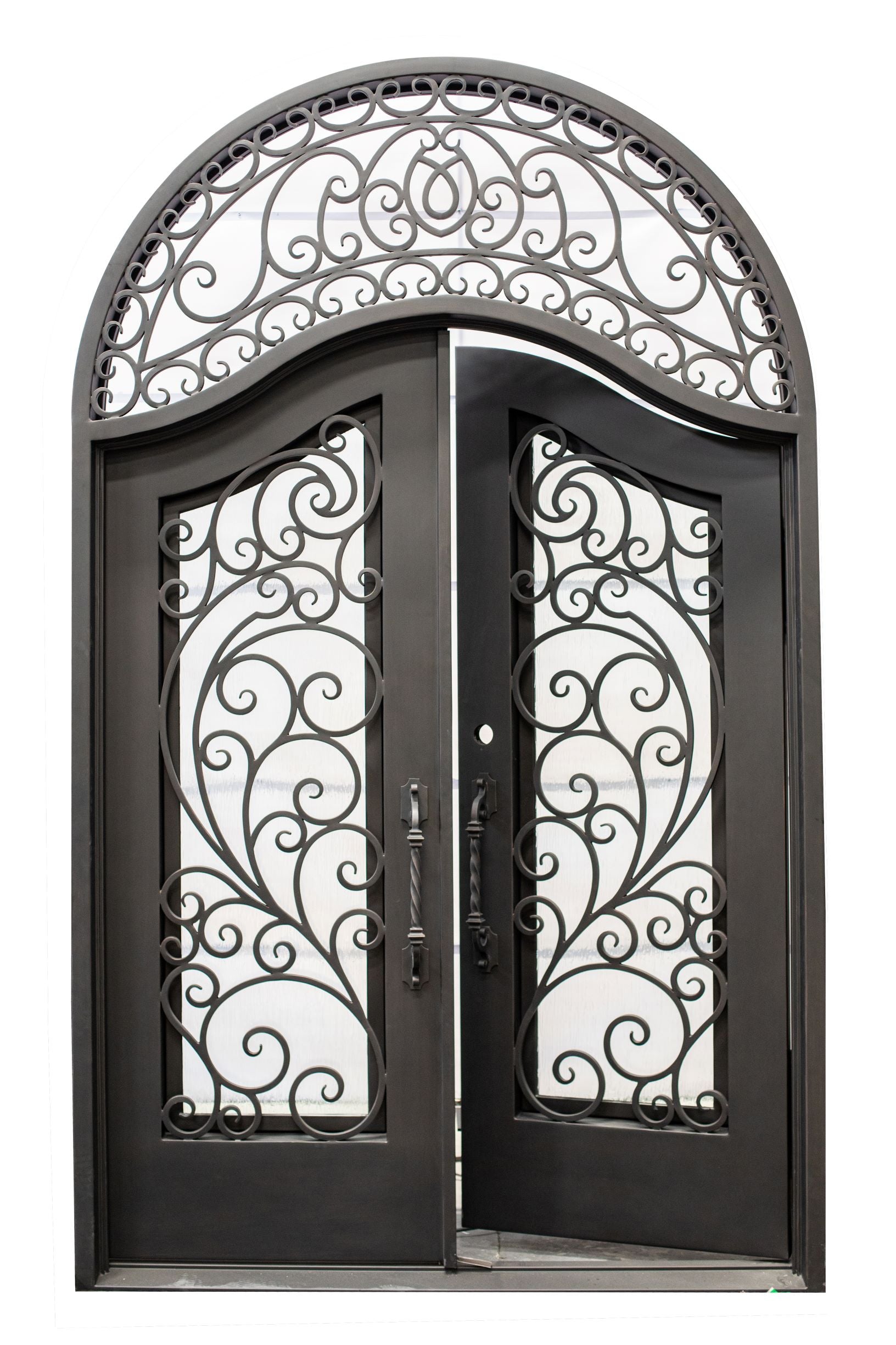 Anna Model Front Entry Door With Transom 72 By 120  Dark Bronze Finish - AAWAIZ IMPORTS