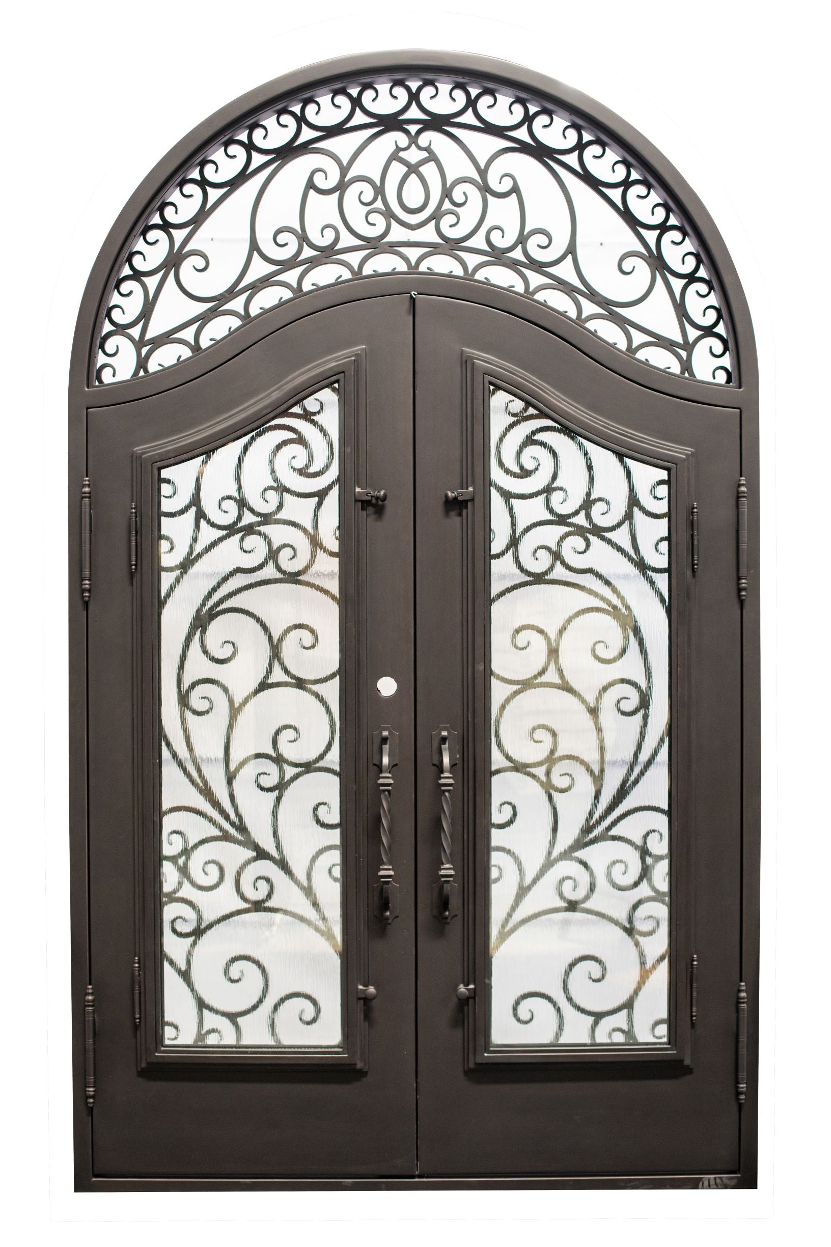 Anna Model Front Entry Door With Transom 72 By 120  Dark Bronze Finish - AAWAIZ IMPORTS