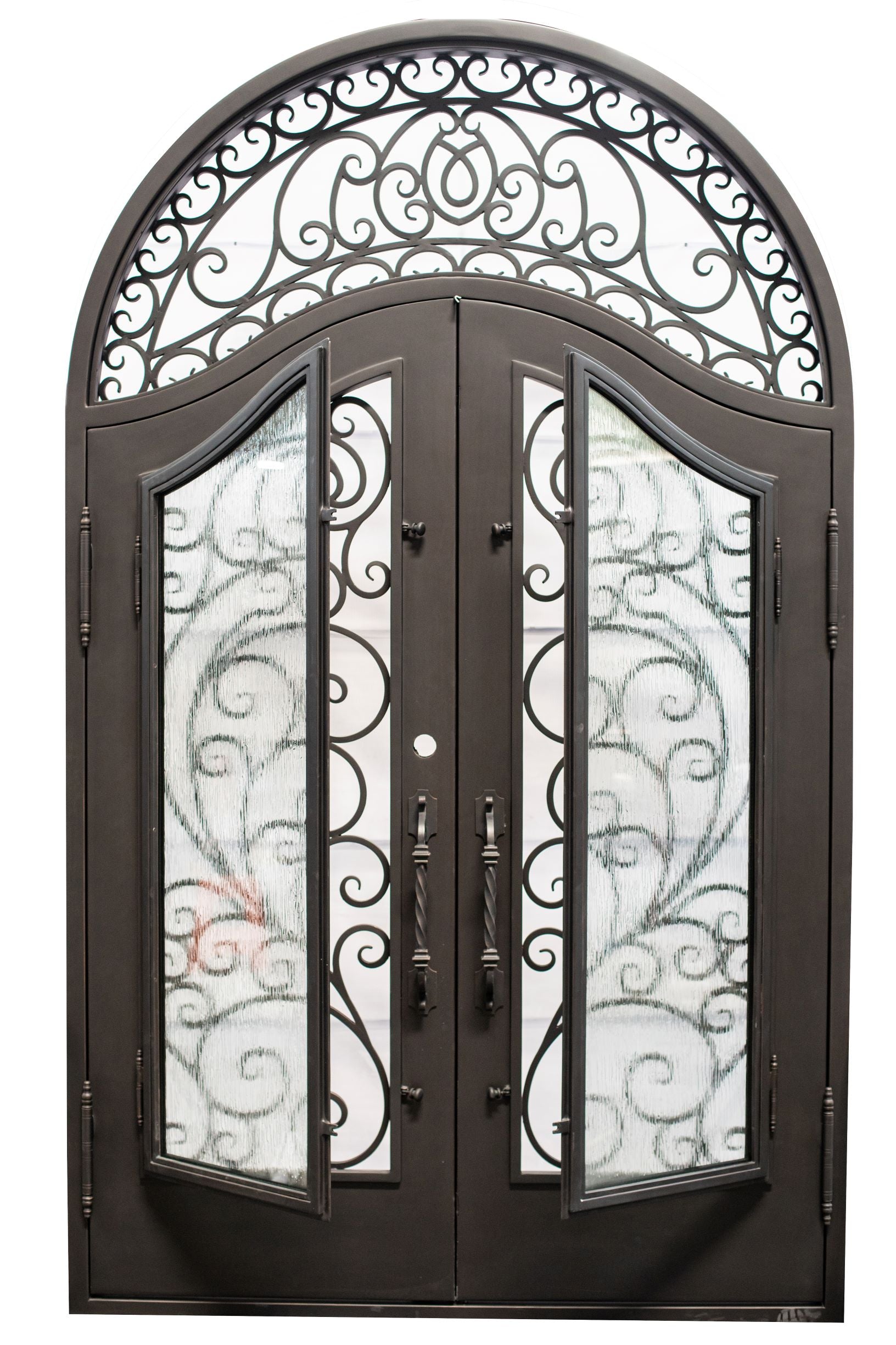 Anna Model Front Entry Door With Transom 72 By 120  Dark Bronze Finish - AAWAIZ IMPORTS