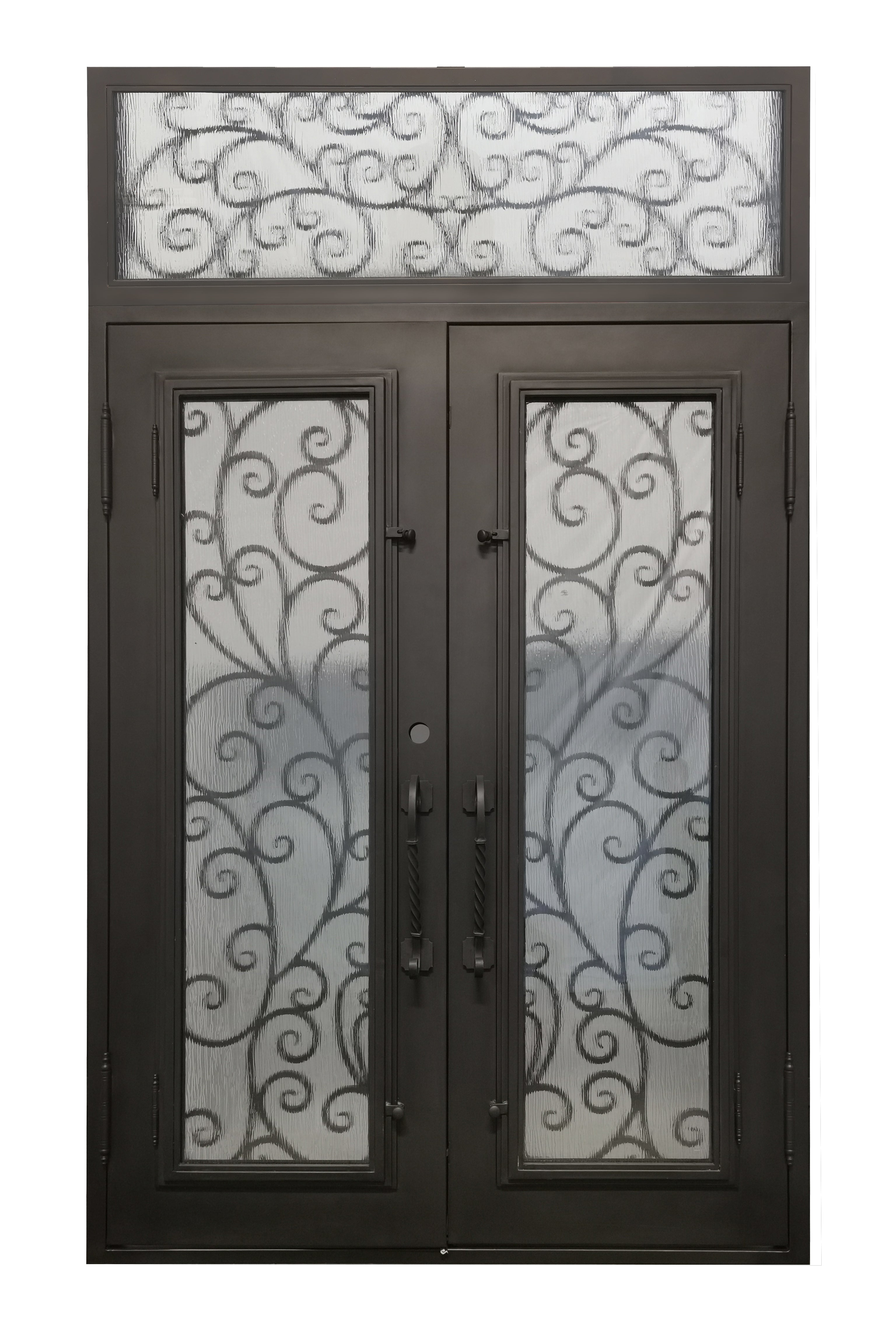 Benbrook Model Front Entry Door With Transom 72 By 120  Dark Bronze Finish - AAWAIZ IMPORTS