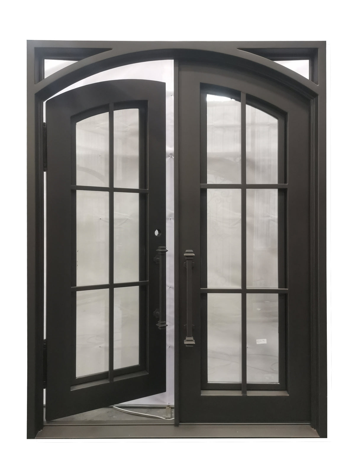 Covington Model Double Front Entry Iron Door With Tempered Low E Clear