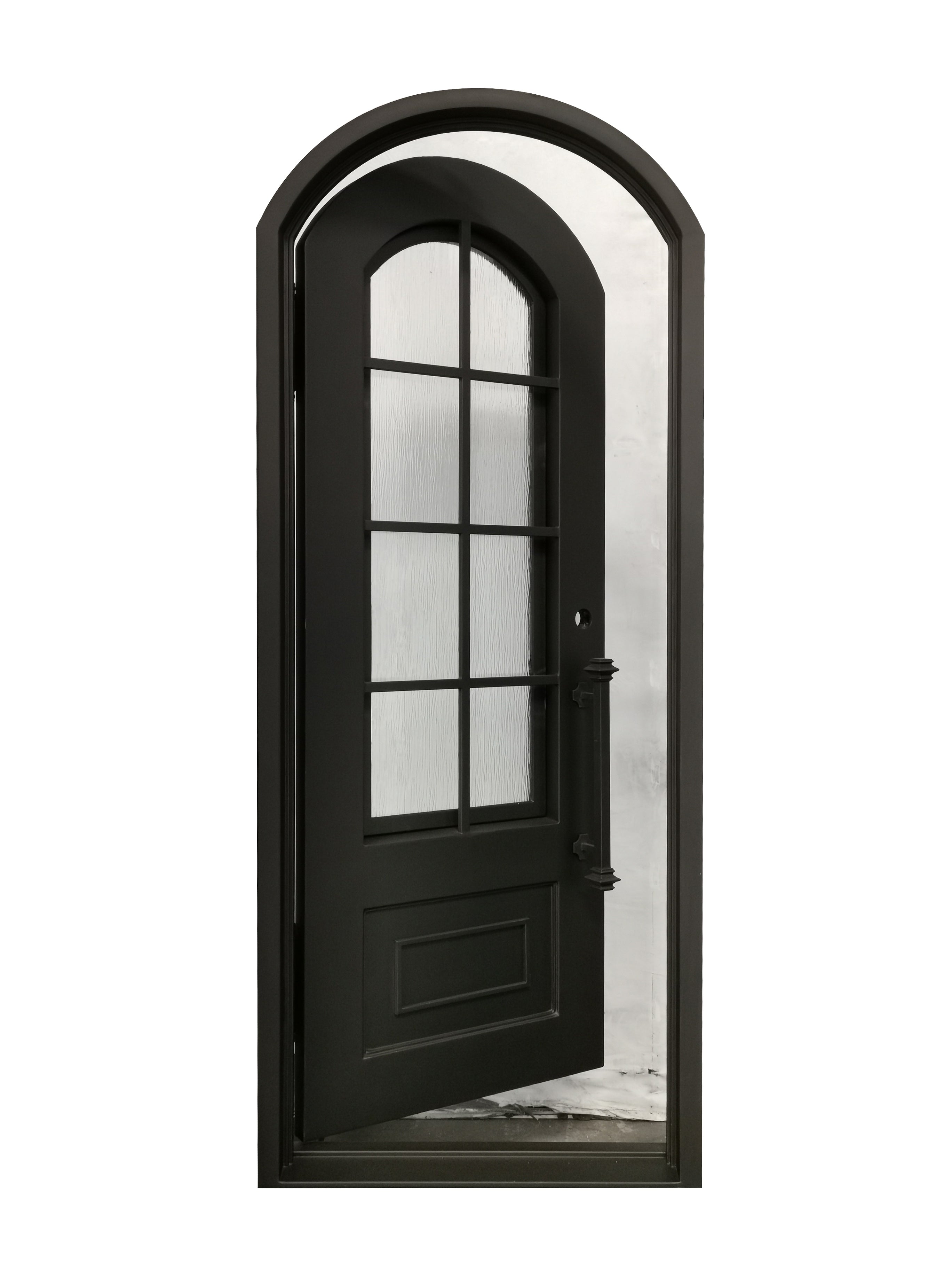 Anderson Model Pre Hung Single Front Entry Wrought Iron Door With Rain Glass