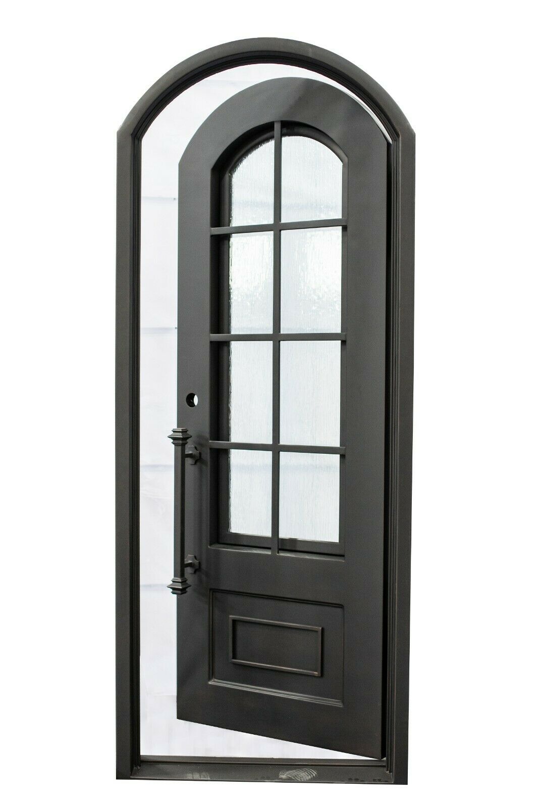 Anderson Model Pre Hung Single Front Entry Wrought Iron Door With Rain Glass